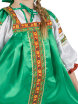 Русский народный костюм "Василиса" детский зеленый атласный сарафан и блузка 7-12 лет фото 3 — Samovars.ru