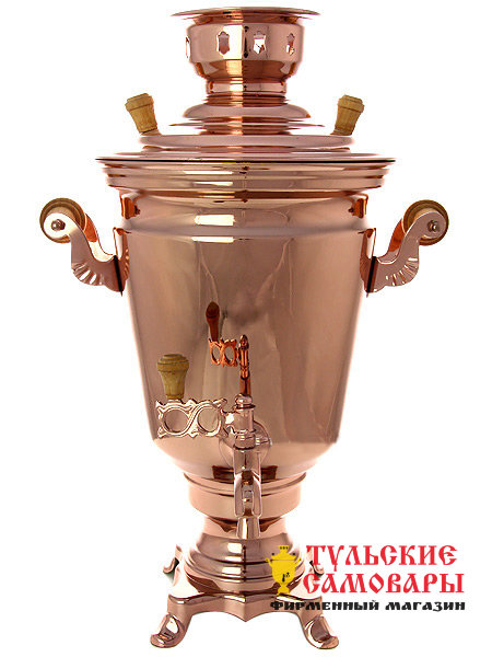 Электрический самовар 4 литра "конус" старинный с медным покрытием, арт. 144544 фото 1 — Samovars.ru