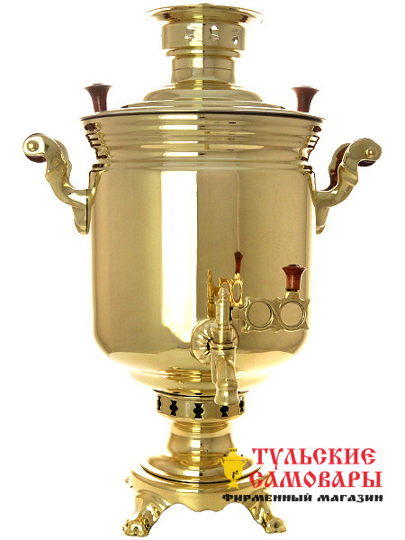 Комбинированный самовар 7 литров желтый цилиндр фото 1 — Samovars.ru