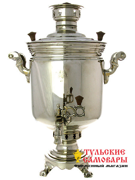 Угольный самовар 7 литров цилиндр никелированный советский, арт. 421374 фото 1 — Samovars.ru